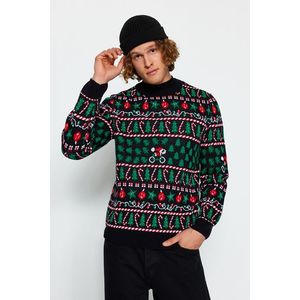 Trendyol vícebarevný svetr s pravidelným střihem a kulatým výstřihem na Vánoce obraz