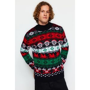 Trendyol Multi Color Regular Fit Crew Neck Christmas Knitwear Sweater obraz