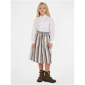 Krémová holčičí pruhovaná midi sukně Tommy Hilfiger - Holky obraz