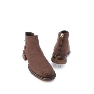 Marjin Women's Casual Boots & Booties With Zipper At The Back Efren Brown. obraz