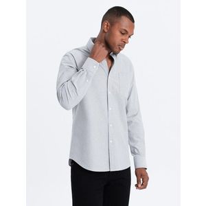 Ombre Oxford REGULAR men's fabric shirt - grey obraz