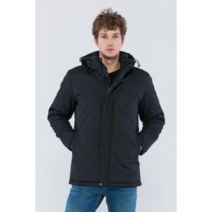 D1fference Men's Black Lined Camel Hooded Water And Windproof Thick Sports Coat & Parka obraz