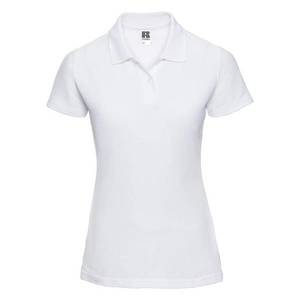 White Polycotton Polo Russell Women's T-Shirt obraz