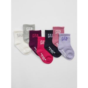 Sada sedmi párů holčičích ponožek v bílé, fialové a šedé barvě Gap obraz