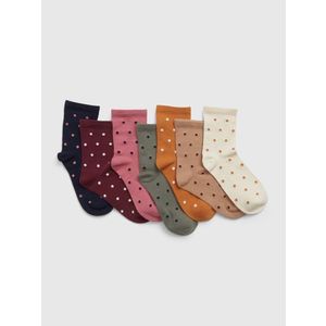Sada sedmi párů holčičích ponožek v černé, hnědé a růžové barvě GAP obraz