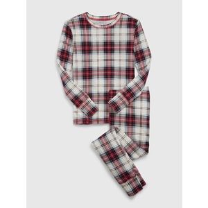 Červeno-krémové dětské flanelové pyžamo GAP obraz