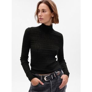 Černý dámský pletený svetr s příměsí vlny GAP obraz