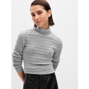 Šedý dámský pletený svetr s příměsí vlny GAP obraz