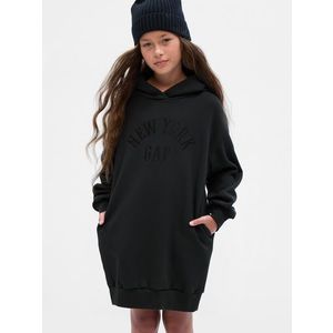 Černé holčičí mikinové šaty s kapucí Gap obraz