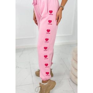 Bavlněné kalhoty Amour růžové obraz