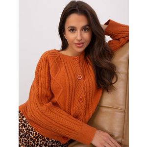 Tmavě oranžový pletený svetr obraz