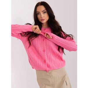 Růžový pletený svetr na knoflíky obraz