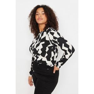 Trendyol Curve Multicolor Patterned Bodycone Ribbed Knitted Blouse obraz