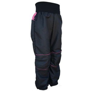 Dětské šusťákové kalhoty / černo-růžové obraz