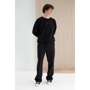 Trendyol Black Oversize/Wide-Fit Pocket Textured Sweatpants obraz