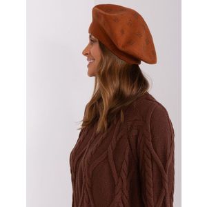 Světle hnědý dámský pletený baret obraz