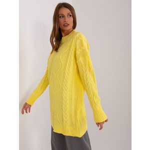 Žlutý pletený svetr s kabely obraz