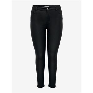 Černé dámské koženkové skinny fit džíny ONLY CARMAKOMA Anne - Dámské obraz