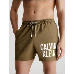 Khaki pánské plavky Calvin Klein Underwear Intense Power-Medium Drawstring obraz