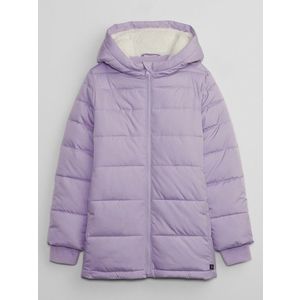 Světle fialová holčičí zimní prošívaná bunda s kapucí GAP obraz