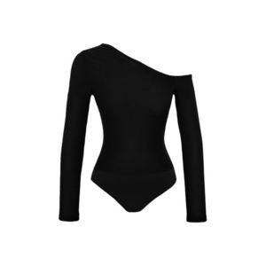 Trendyol Black Jacquard Fitted Asymmetrical Collar Knitted Body obraz