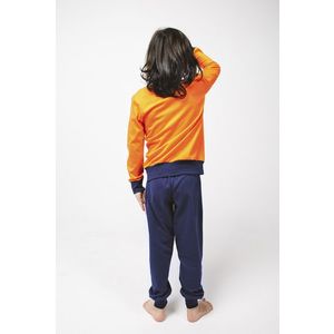 Chlapecké pyžamo Remek, dlouhý rukáv, dlouhé nohavice - oranžová/námořnická modrá obraz