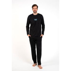 Klubové pánské pyžamo dlouhé rukávy, dlouhé kalhoty - černé obraz