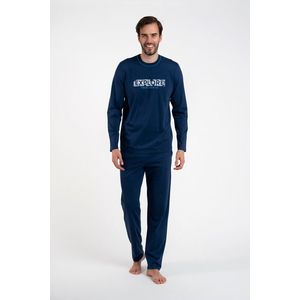 Pánská pyžama s dlouhým rukávem, dlouhými kalhotami - tmavě modrá obraz
