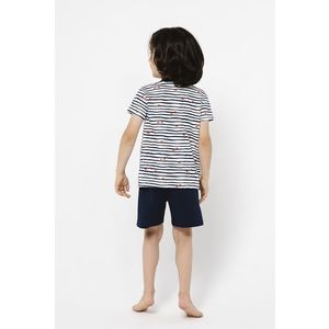 Chlapecké pyžamo Korfu, krátký rukáv, krátké kalhoty - potisk/námořnická modrá obraz