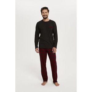 Pánské pyžamo Zeman dlouhé rukávy, dlouhé nohavice - černá/potisk obraz