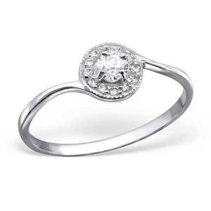Zásnubní prsten stříbro luxury princess II obraz