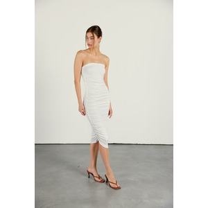 VATKALI Limitovaná edice nařasených šatů bílá obraz