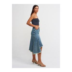 Dilvin 80547 Asymetrická džínová sukně s praním-Tint obraz