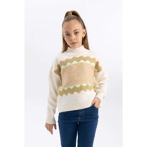 DEFACTO dívčí crop pulovr s polovičním rolákem obraz