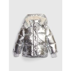 Holčičí zimní prošívaná bunda ve stříbrné barvě GAP obraz