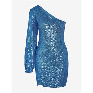 Modré dámské pouzdrové šaty s flitry Noisy May Scarlett obraz