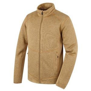 Pánský fleecový svetr na zip HUSKY Alan M beige obraz