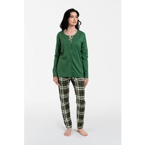 Dámské pyžamo Asama dlouhé rukávy, dlouhé nohavice - zelená/potisk obraz