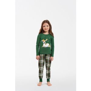 Dívčí pyžamo Zonda, dlouhý rukáv, dlouhé nohavice - zelená/potisk obraz