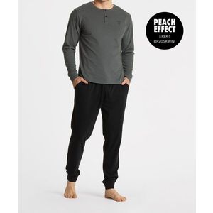 Pánské pyžamo ATLANTIC - černá/khaki obraz