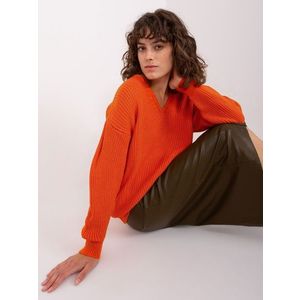 Oranžový dámský oversize svetr obraz
