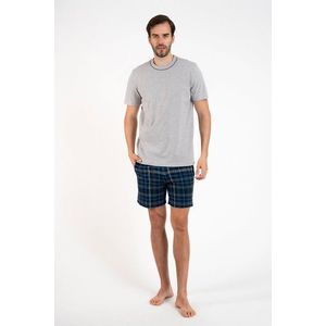 Pánské pyžamo Ruben, krátký rukáv, krátké kalhoty - melanž/potisk obraz