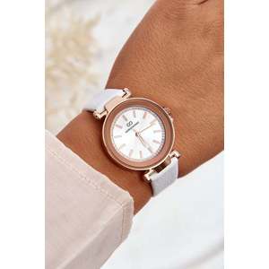 Klasické dámské kožené hodinky Giorgio&Dario bílé obraz