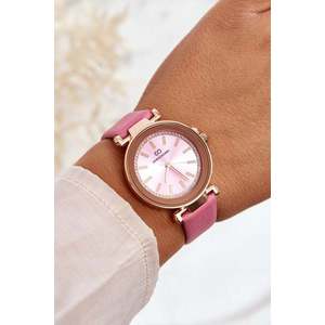 Klasické dámské kožené hodinky Giorgio&Dario růžové obraz