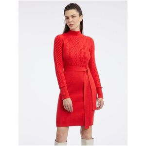 Orsay Červené dámské svetrové šaty - Dámské obraz