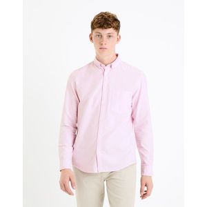 Růžová pánská košile Celio Daxford obraz