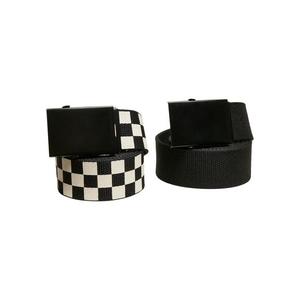 Check And Solid Canvas Belt 2-Pack black/offwhite obraz