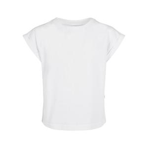 Dívčí organické tričko s prodlouženým ramenem bílé obraz