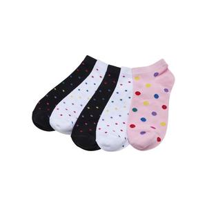 No Show Socks Rainbow Dots 5-balení bílá/černá/hibiskuspink obraz