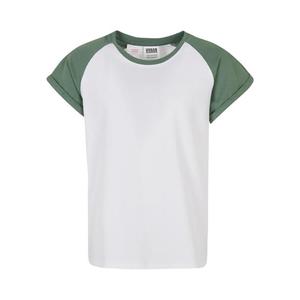 Dívčí kontrastní raglánové tričko bílé/šalvějové obraz